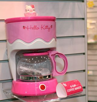 Hook your little ones with coffee. Hello Kitty coffee maker
