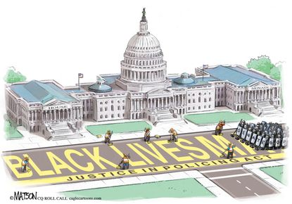 Editorial Cartoon U.S. Congress BLM George Floyd protests