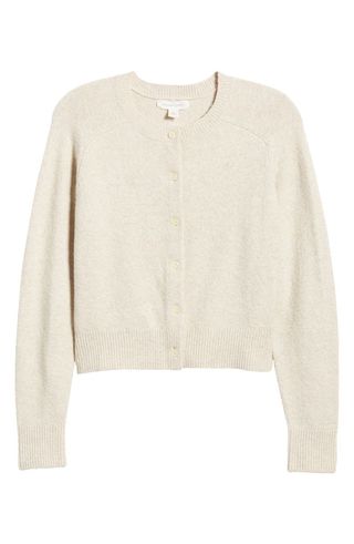 Crewneck Cotton Blend Cardigan