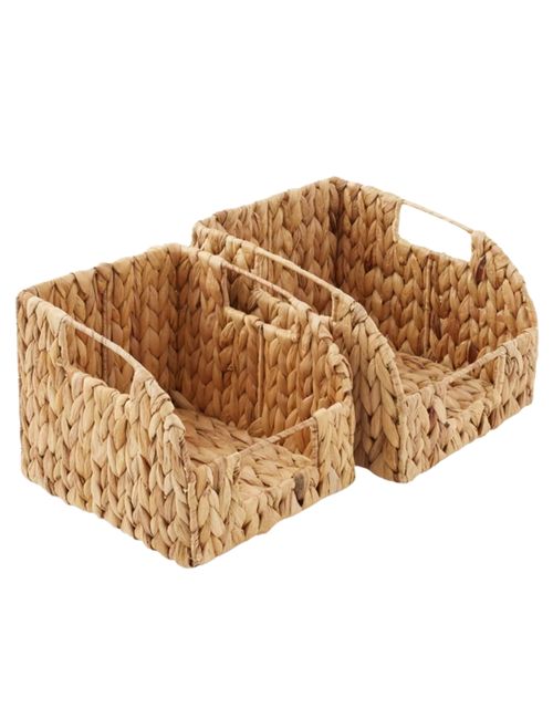 Casafield Water Hyacinth Pantry Baskets With Handles, Set of 2