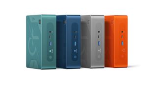 Beelink GTR7 PRO 7940HS mini PCs in green, blue, grey and orange