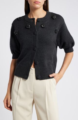 Embellished Wool Cardigan