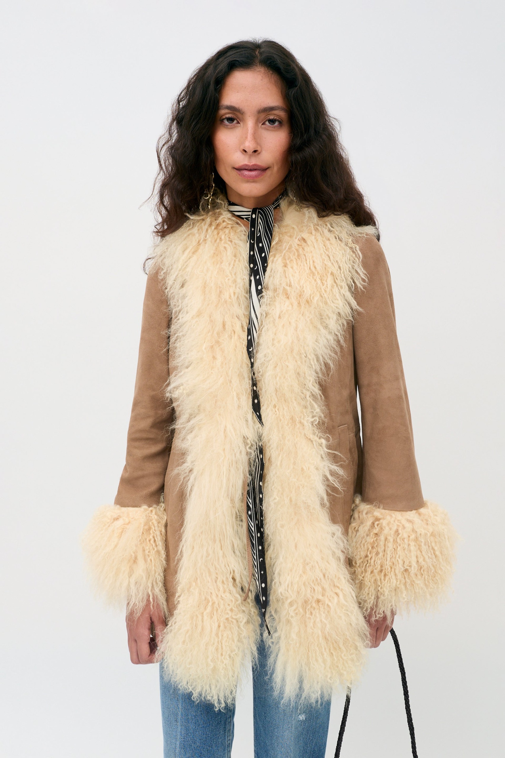 Nellie Suede Jacket in Brown Tan