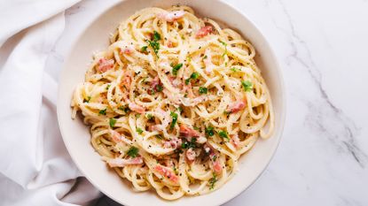 Lower fat carbonara