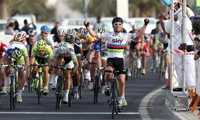 Mark Cavendish (Sky) wins the fifth stage of the Tour of Oman