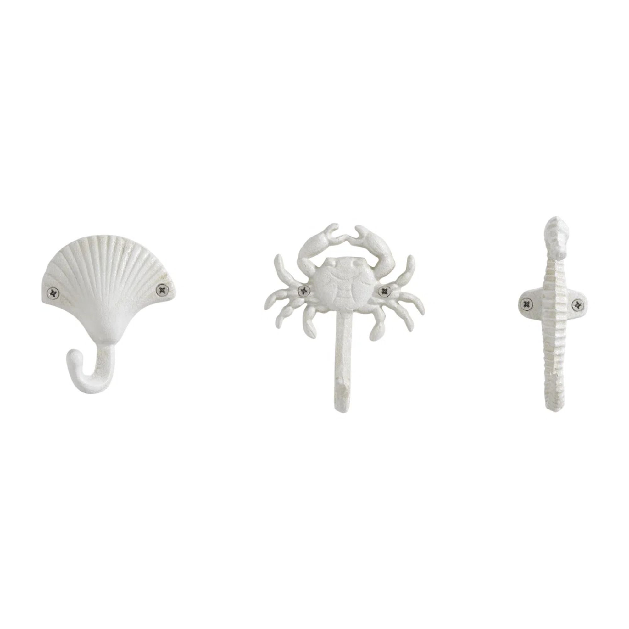 White nautical wall hooks