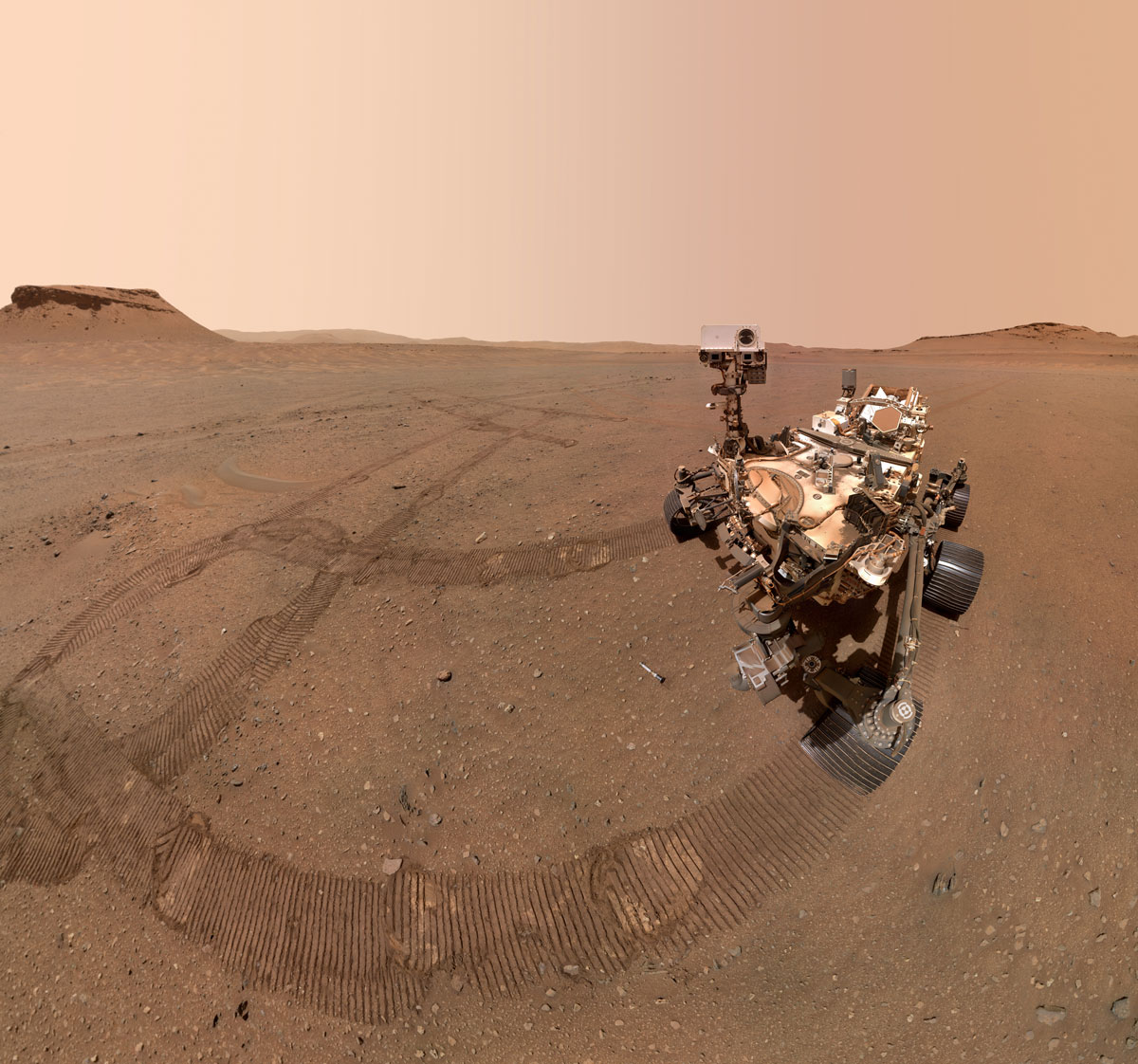 The Perseverance rover on the surface of Mars
