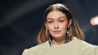 paris, france february 27 editorial use only gigi hadid walks the runway during the isabel marant show as part of the paris fashion week womenswear fallwinter 20202021 on february 27, 2020 in paris, france photo by stephane cardinale corbiscorbis via getty images