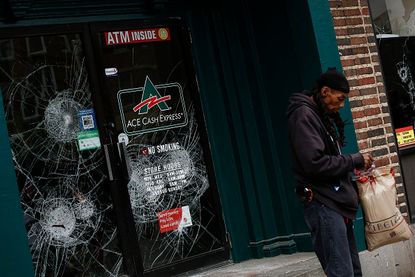 A looted store in Baltimore.