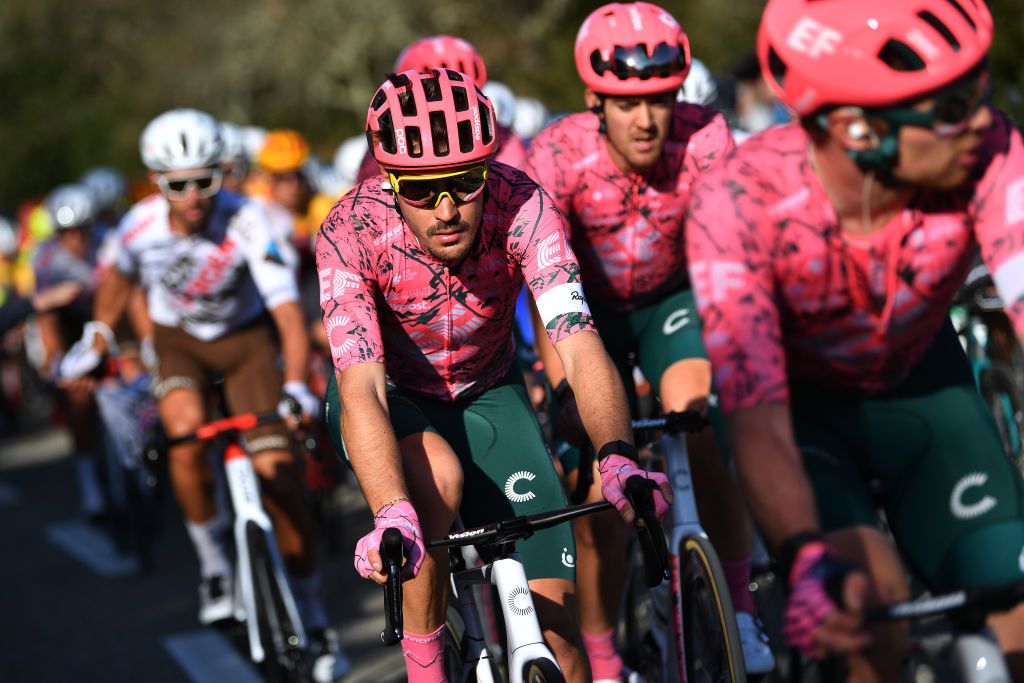 BESSGES FRANCE FEBRUARY 04 Alberto Bettiol of Italy and Team EF Education Easypost competes during the 52nd toile De Bessges Tour Du Gard 2022 Stage 3 a 155km stage from Bessges to Bessges EtoiledeBesseges EDB2022 on February 04 2022 in Bessges France Photo by Luc ClaessenGetty Images