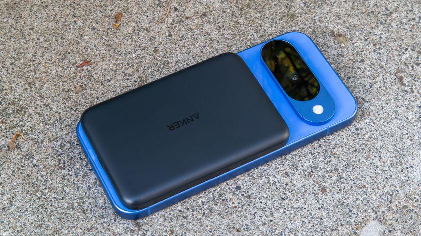 The Anker MagGo Power Bank 5K on the Pixel 10