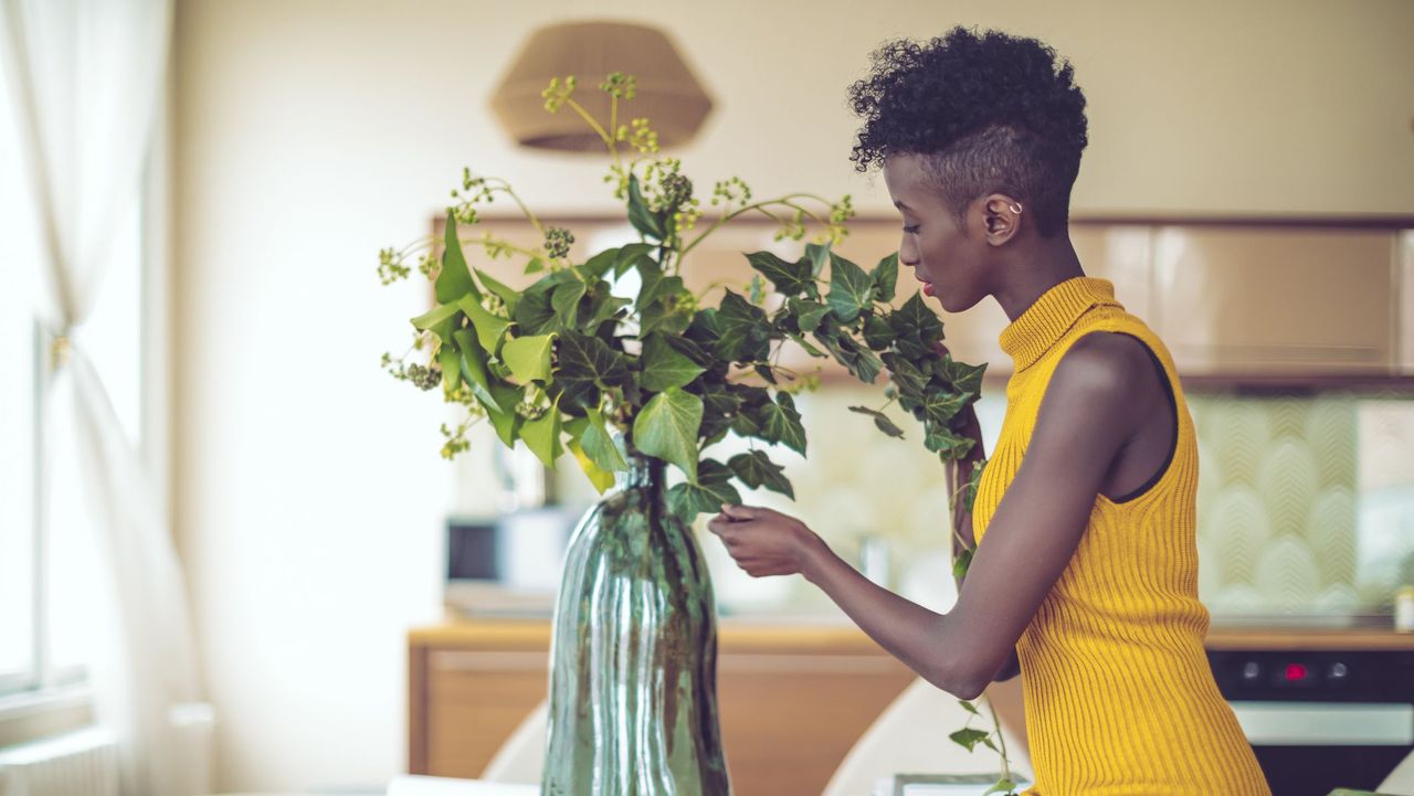 young woman at home