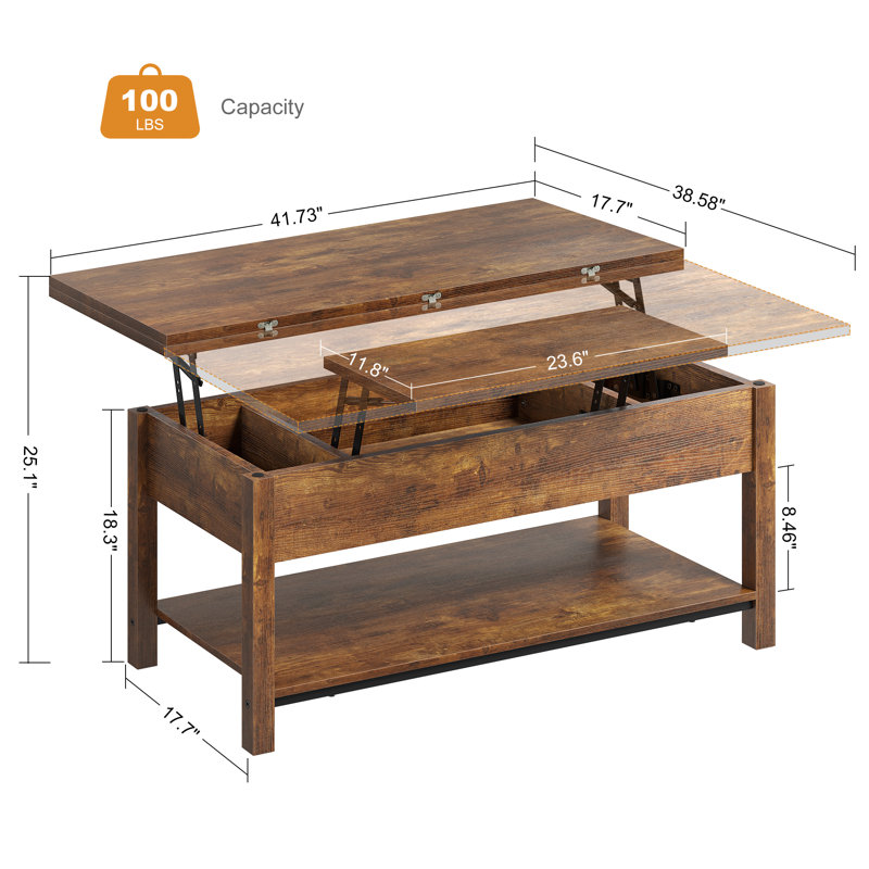 Gracie Oaks Torron 4-In-1 Multi-Fuction Torren Lift Top Coffee Table With Storage & Reviews | Wayfair
