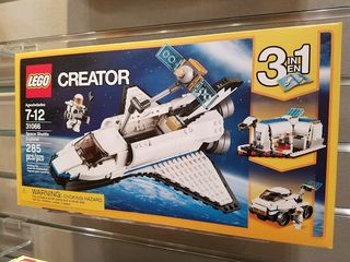 The 2017 Lego Creator Space Shuttle Explorer set can also be used to built a space base and a rover, as seen in the box art inserts at right.