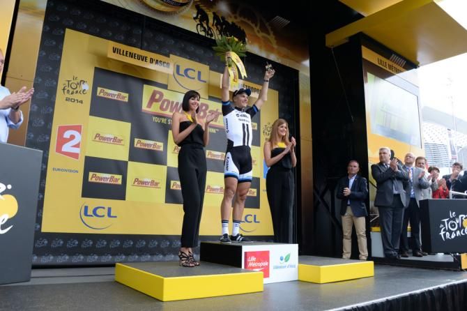 Marcel Kittel (Giant-Shimano) makes another trip to the podium after his third stage win