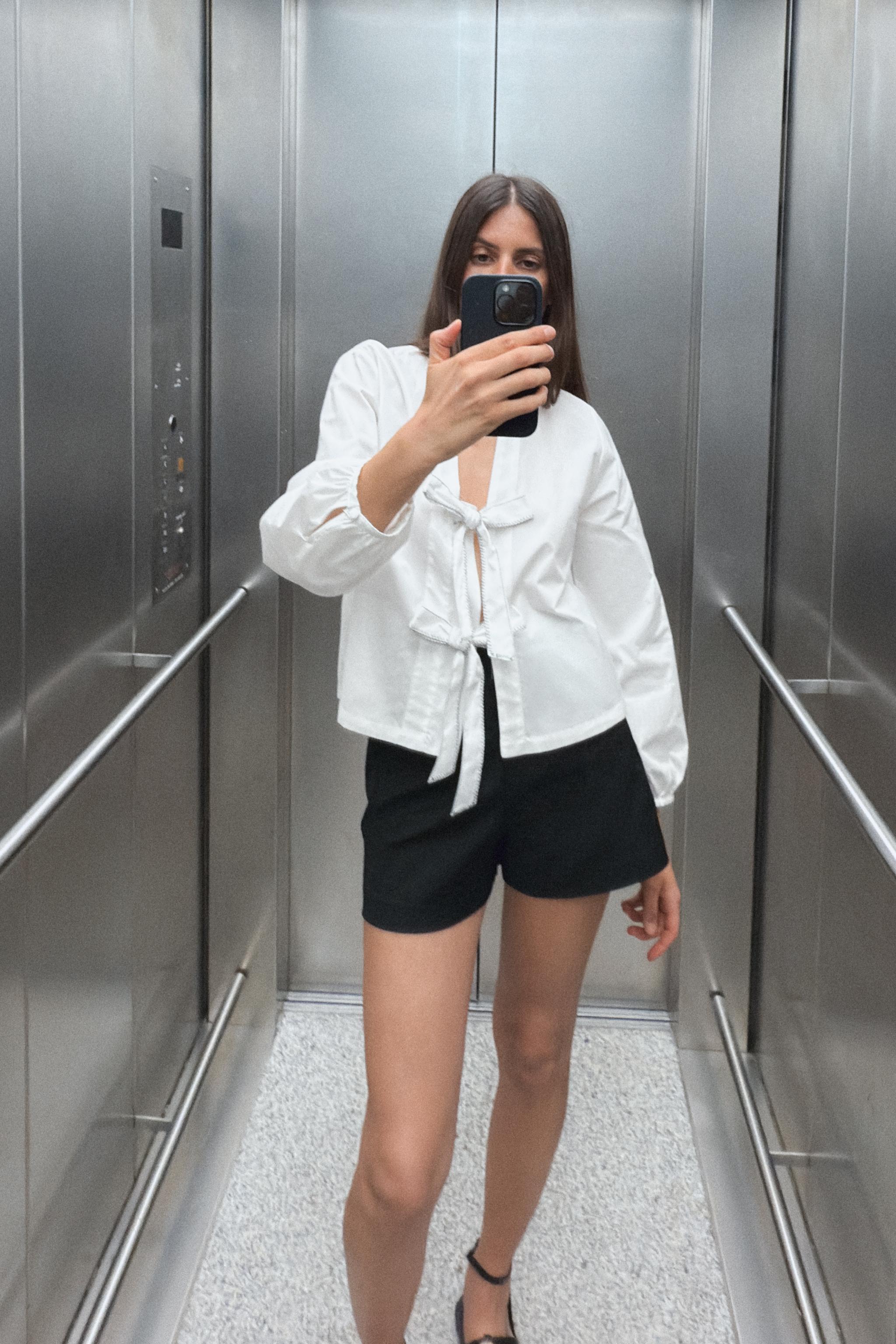Poplin Blouse With Ties