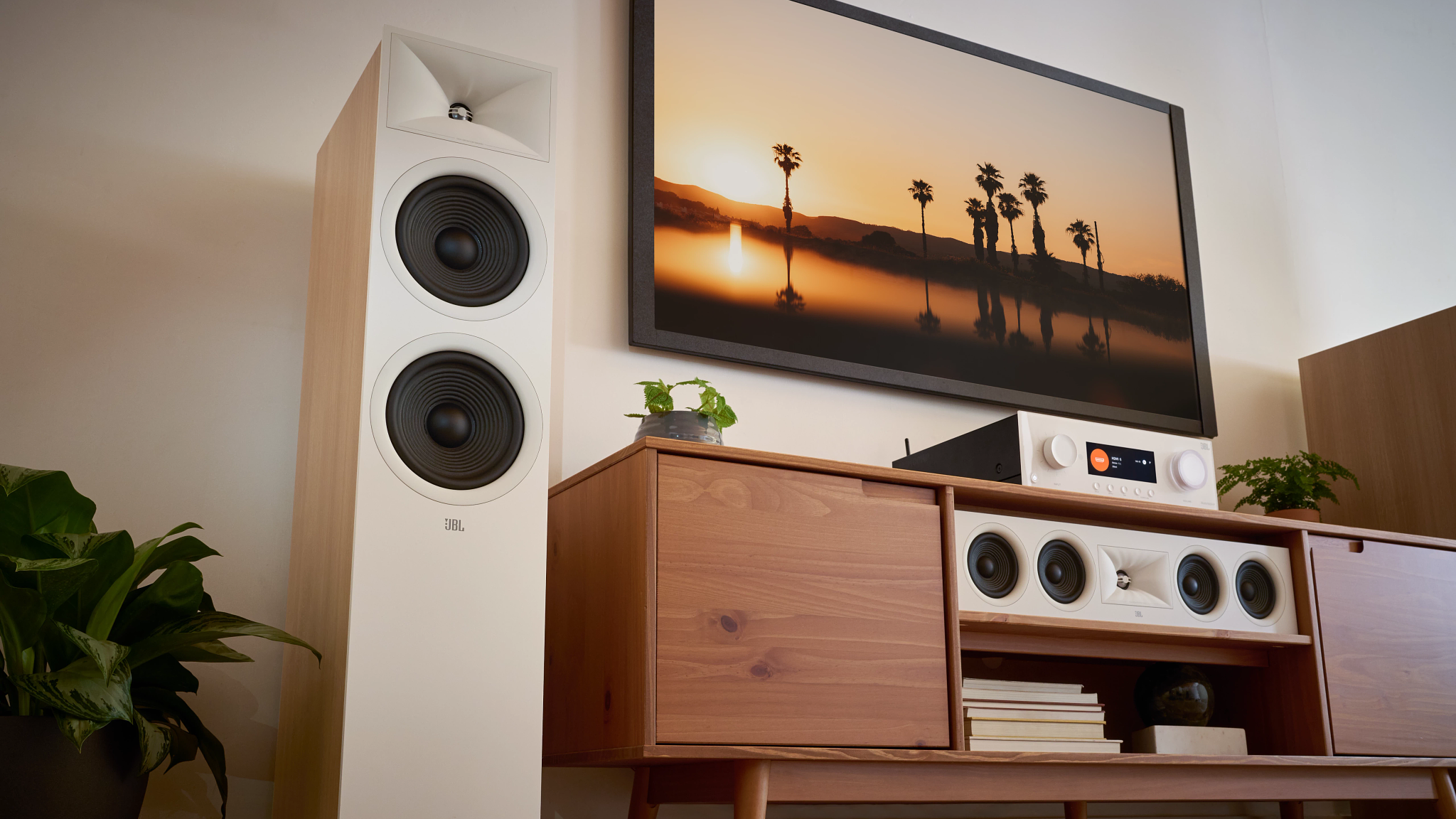 A JBL loudspeaker in a modern living room