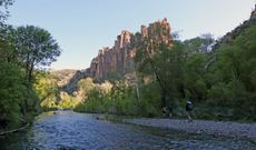 The 'amber-hued' cliffs of Gila National Forest