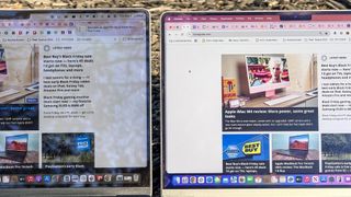 MacBook Pro M4 with nano-texture display vs MacBook Pro M1 close up