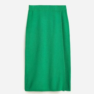 green knitted skirt