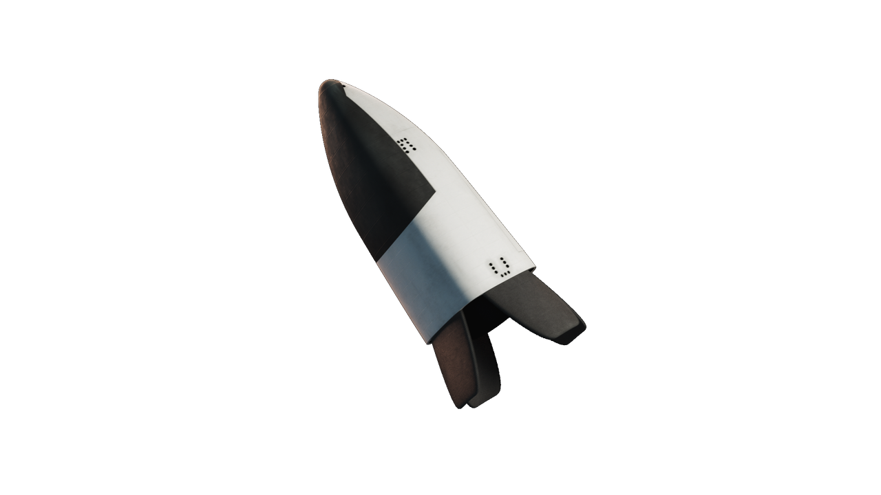 upper stage of white rocket in artist impression