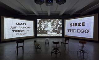 two immersive film installations that meld film, sound, shadow play, drawings and more