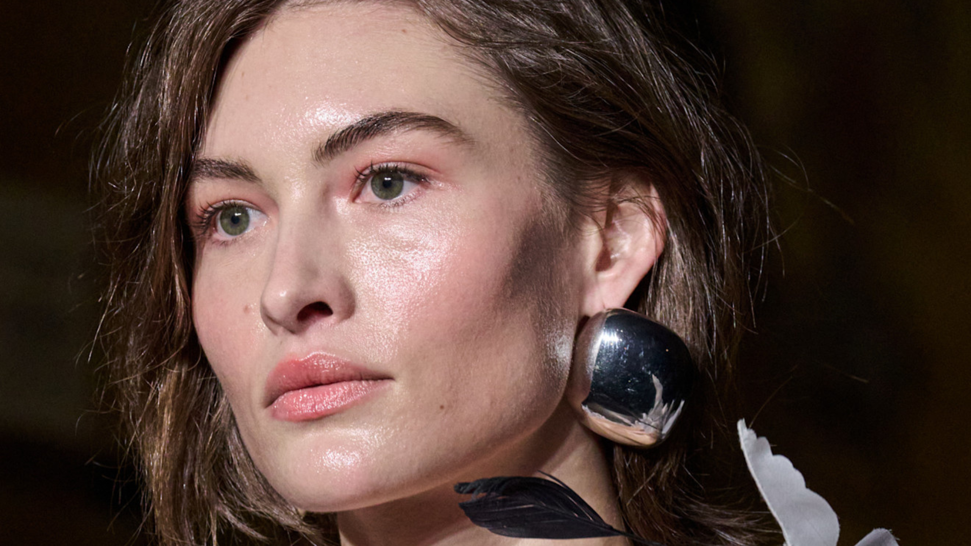 Model with a textured boho bob haircut showing natural movement