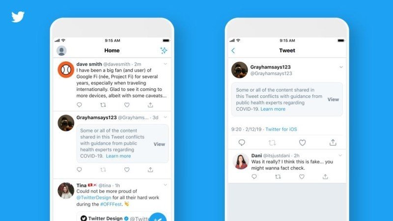 Twitter covid19 tweet warning