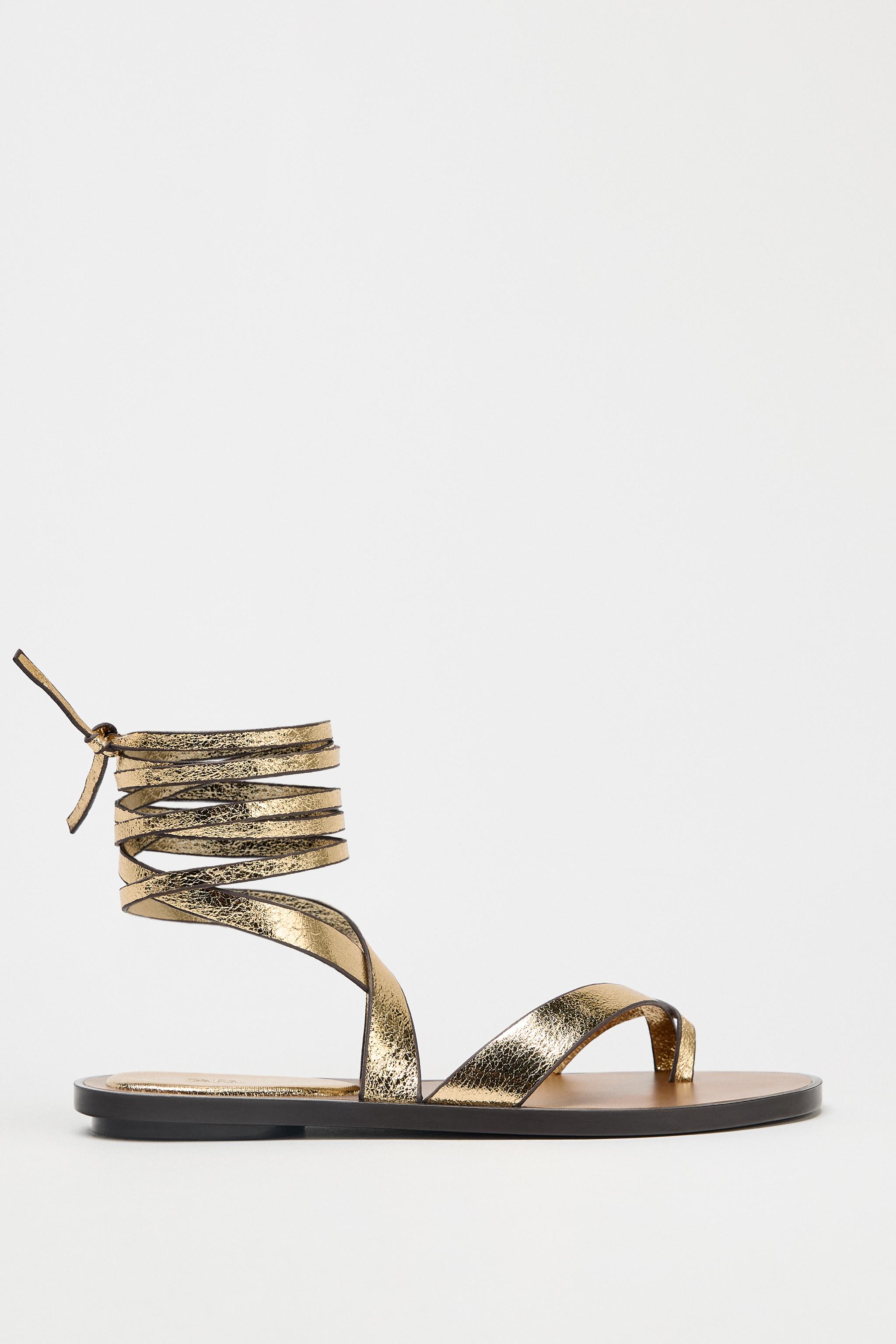 Metallic-Effect Sandals