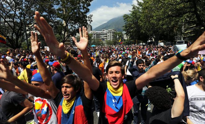 Protestors in Venezuela