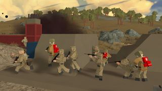 Several Battlebit soldiers running through a desert
