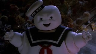 The Stay Puft Marshmallow Man terrorizes New York in Ghostbusters
