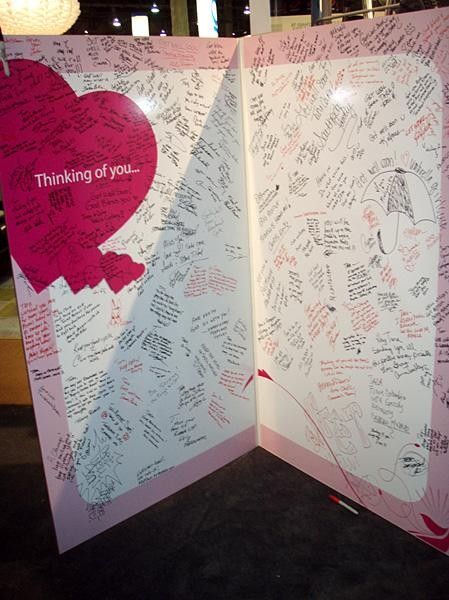 Lots of well-wishers signed the card.