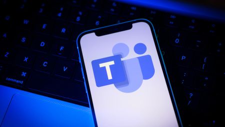 Microsoft Teams logo on smartphone