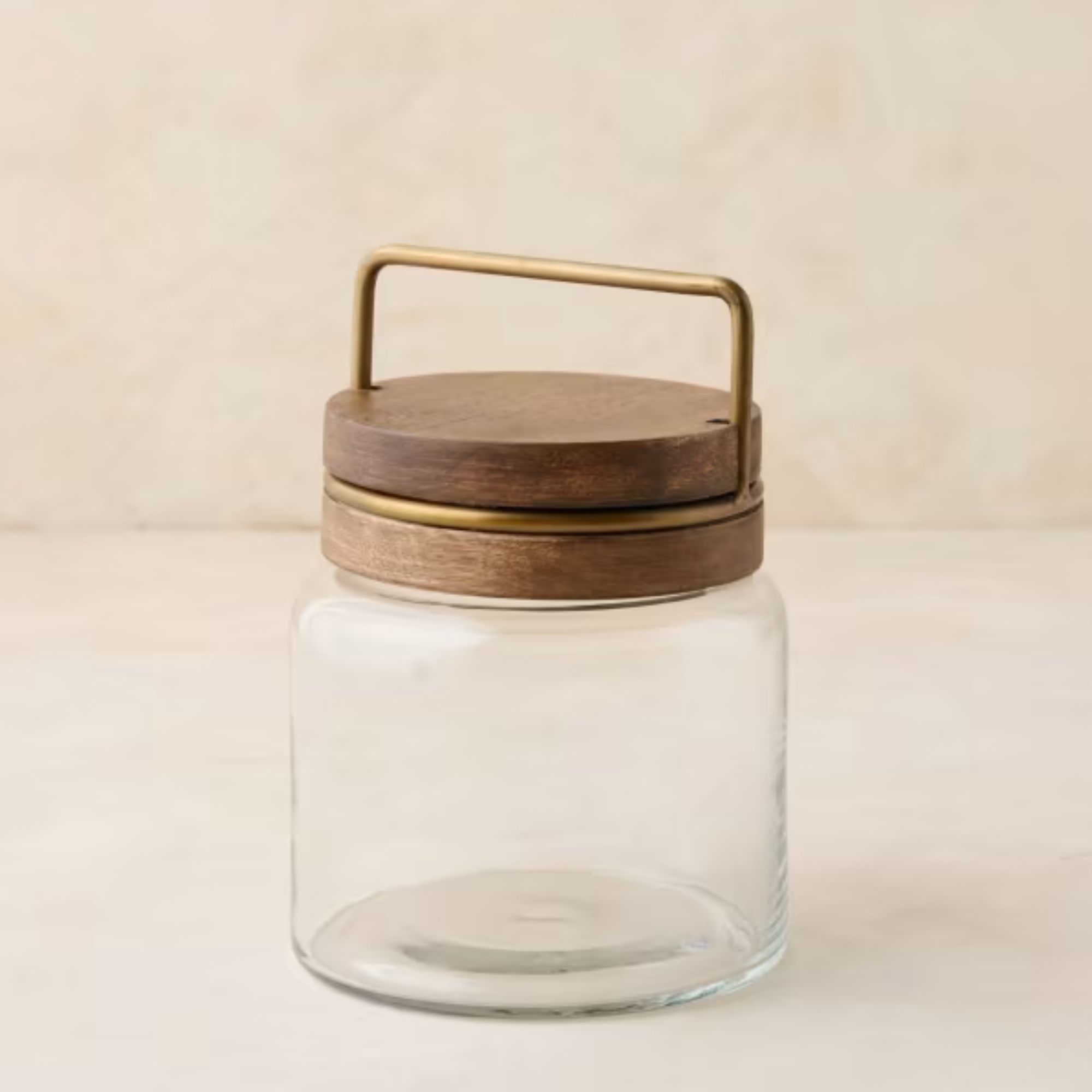 Wood with Antique Brass Canister