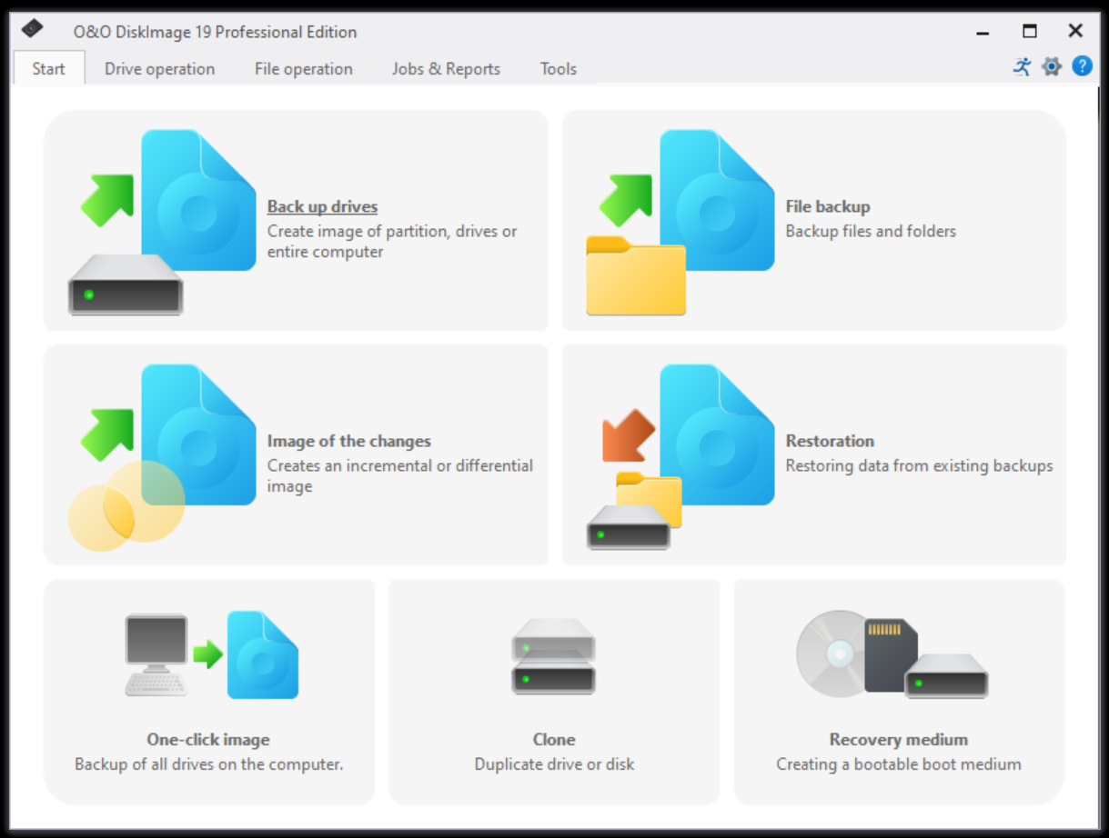 The O&O DiskImage interface.