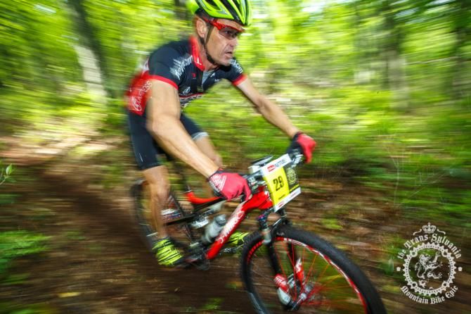 Steve Mee rallies down the first enduro segment of the Tussey Stage