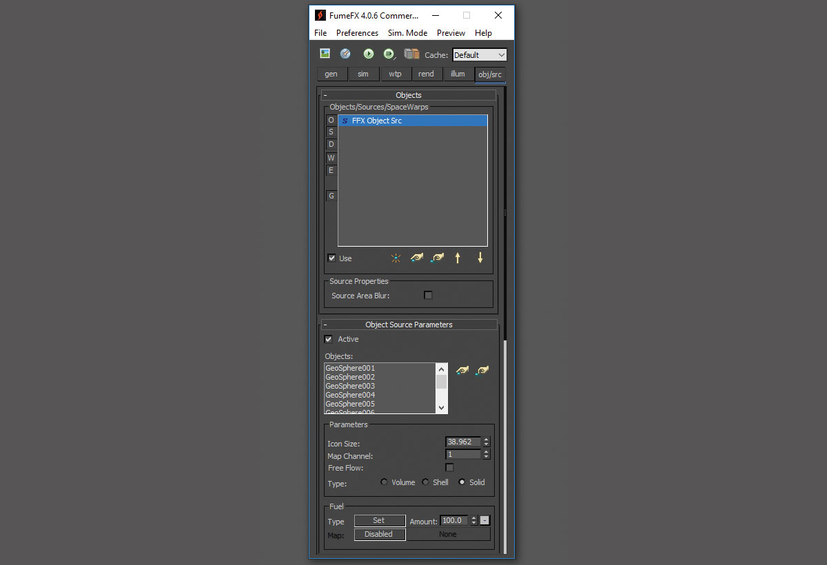 Create clouds with FumeFX: Modify FumeFx container