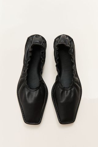 Soft Gathered Flats - Black