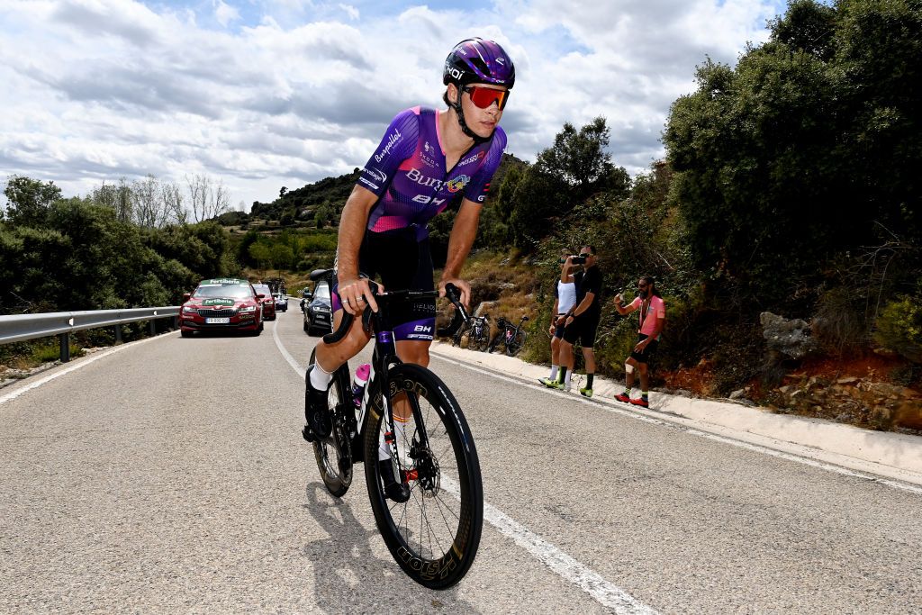 BURRIANA SPAIN AUGUST 30 Eric Antonio Fagundez of Uruguay and Team BurgosBH competes in the breakaway during the 78th Tour of Spain 2023 Stage 5 a 1846km stage from Burriana to Burriana UCIWT on August 30 2023 in Morella Spain Photo by Tim de WaeleGetty Images