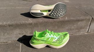 Saucony Endorphin Elite road running shoes showing sole