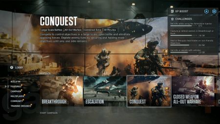 Battlefield 6 game mode conquest playlist page header