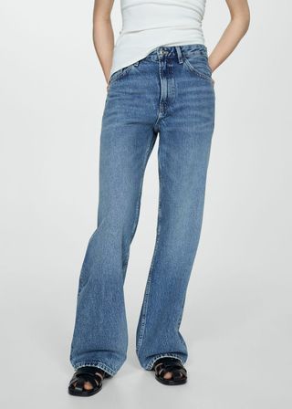 Mid-Rise Straight Jeans
