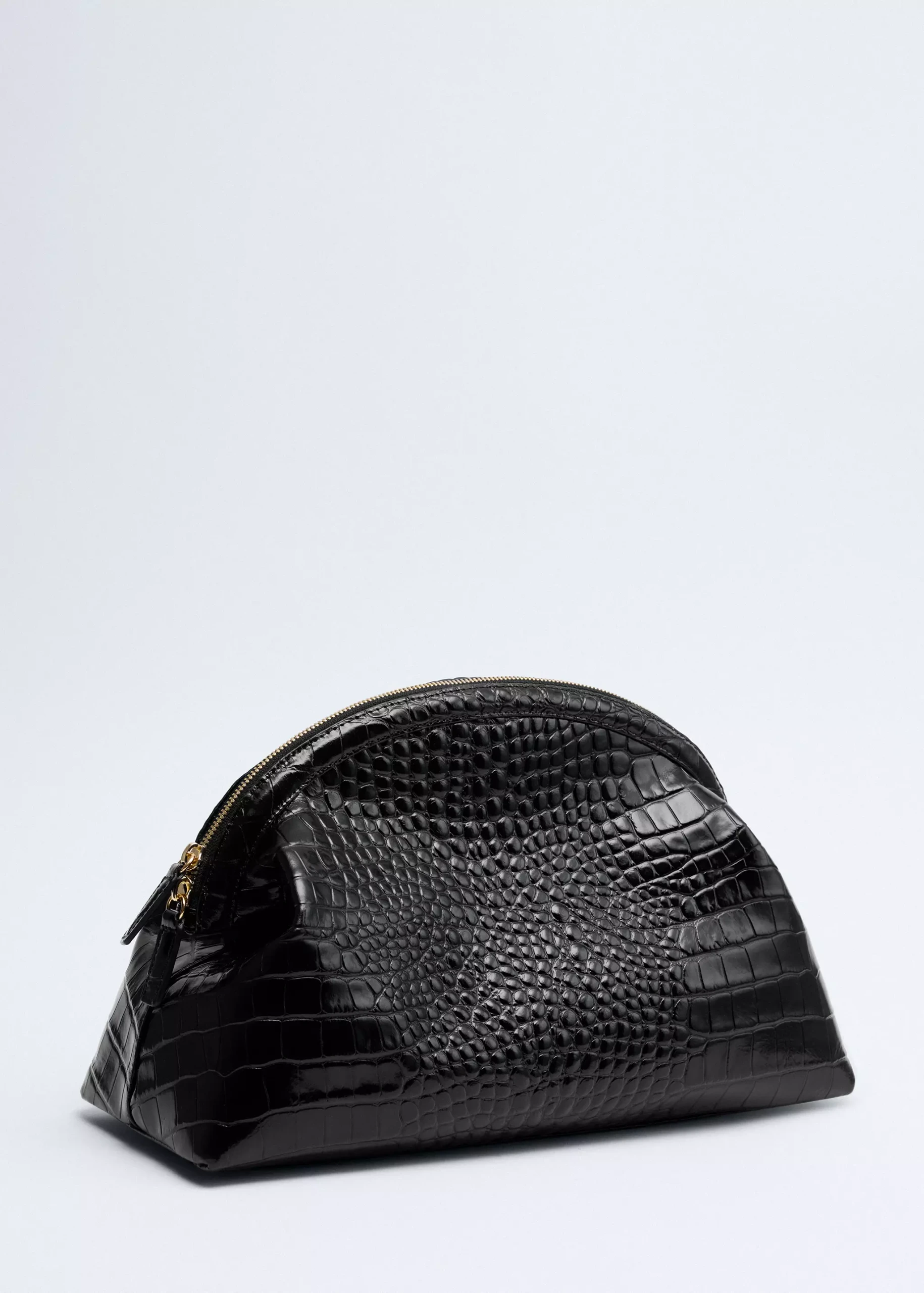 Croc-Effect Leather Clutch Bag - Women | Mango Usa