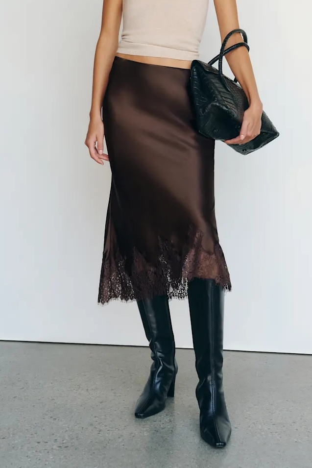 Reformation, Carolina Silk Skirt