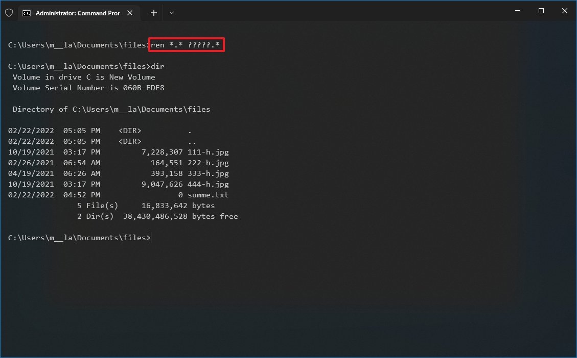 Command Prompt trim multiple files