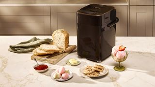 Panasonic bread and ice cream maker with selection of ice creams and bread