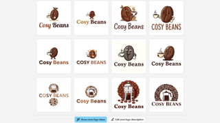 An AI logo example using VistaPrint's AI logo maker to create branding for a coffee shop