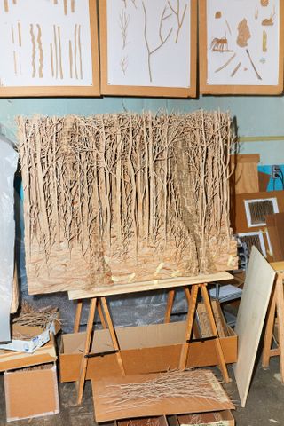 One of four bas-relief forest panels created for ‘Promenade[s]’, Eva Jospin’s carte blanche commission for Ruinart