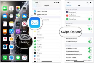 Choose the Settings app on your iPhone and tap Mail. In there, select Swipe Options